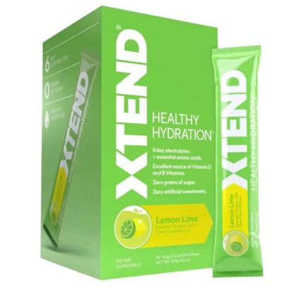 Xtend XTEND Healthy Hydration Lemon Lime | Zero Sugar Superior Hydration Powder Packets | 6 Key Electrolytes Drink Mix | Essential Amino Acids | NSF Certified for Sport | 15 Sticks