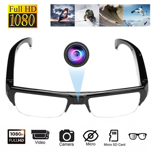 1080P HD Mini Camera Glasses Wearable DVR Video Recorder Black